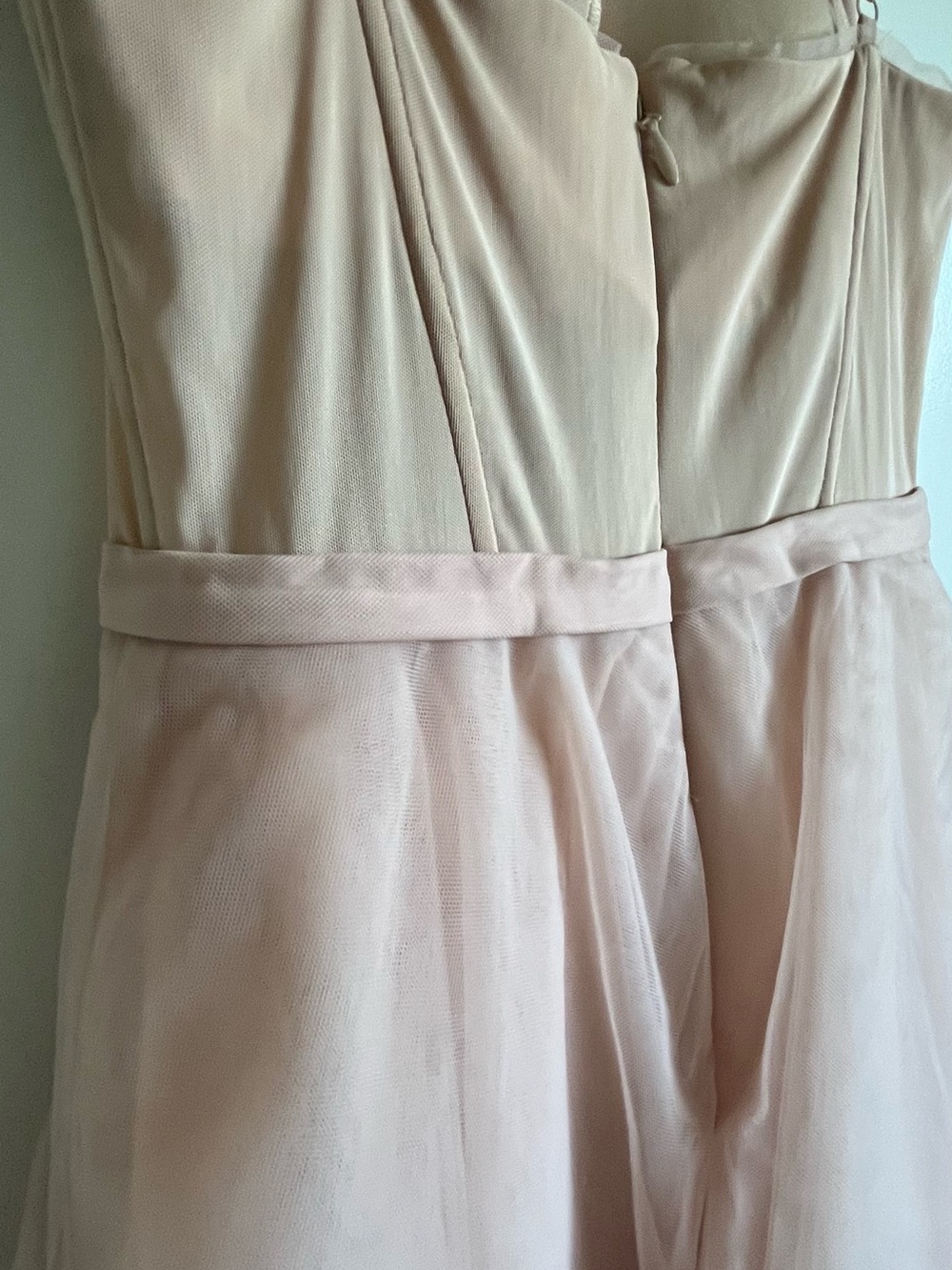 BCBGMaxAzria Blush Pink Tiered Tulle Midi Dress - Picture 7 of 12